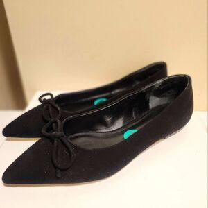 Larroude "Lee" Black Suede Pointed Toe Bow Ballet Flats Sz.8. Ret $275 UNWORN